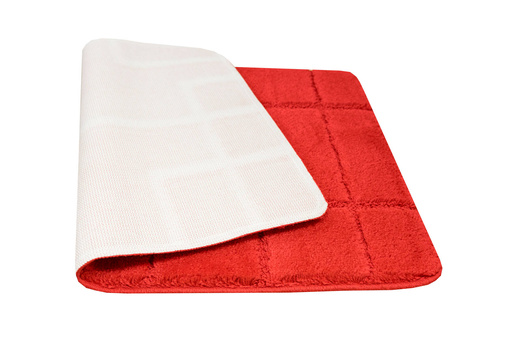 Dywanik Łazienkowy Antypoślizgowy Inez Red Czerwony Geometria