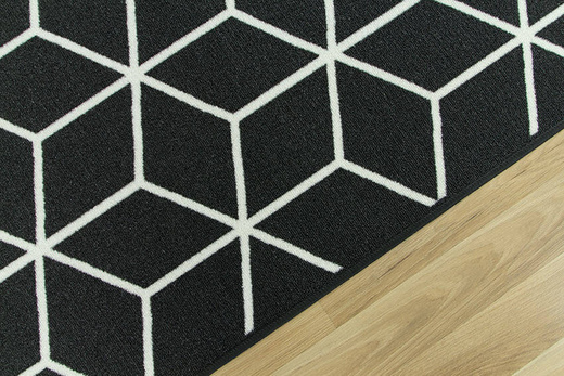 Antypoślizgowy chodnik cubes 29 czarny szerokość 100 cm