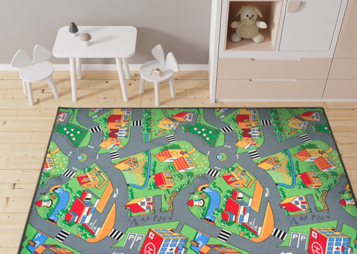 Wykładzina Little Village uliczki na filcu szerokość 4 m