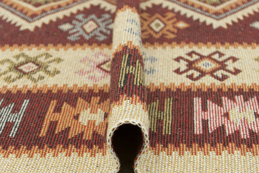 Dwustronny Dywanik Chodniczek Kilim Romby Bordo