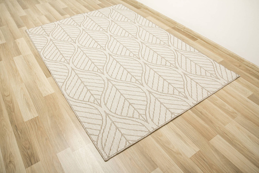 Dywan Dwustronny Sznurkowy Brussels 205647/10610 linen Jasny Beż Krem Listki Outdoor