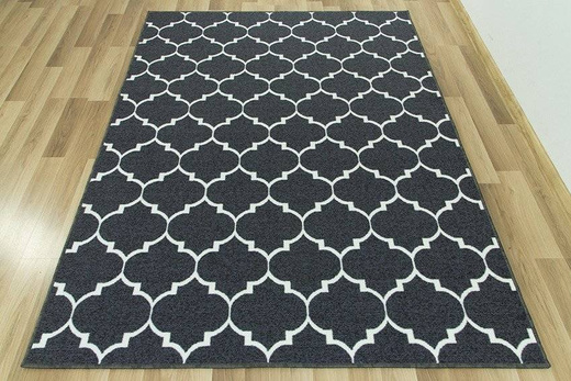 Wykładzina Clover 29 ciemny szary kremowy koniczyna marokańska szerokość 4 m