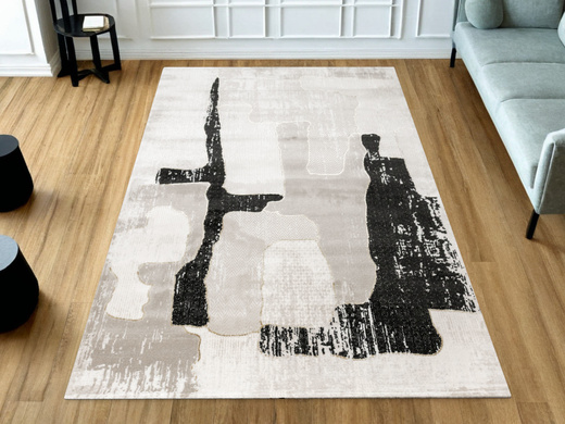 Dywan Kashmir KR204S Vizon/Black Beż Czarny Złoty Tynk