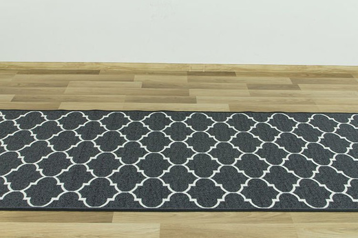 Antypoślizgowy chodnik clover koniczyna ciemny szary szerokość 120 cm