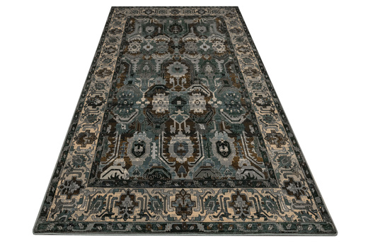 Wełniany Dywan Dywilan Superior Oman Dark Blue Ornament