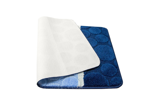 Komplet 3-częściowy Łazienkowy Siena Blue Niebieski Kropki Paski