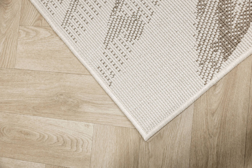 Dywan Dwustronny Sznurkowy Brussels 205768/10620 linen Jasny Beż Krem Liście Outdoor