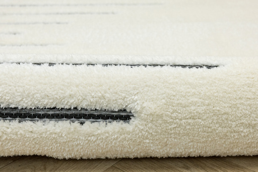 Dywan Shaggy Lula Soft IM43A Black/Bone Romby Krem Czarny Grafit