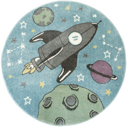 Okrągły Dywan Lima E183A blue/green Rakiety Planety