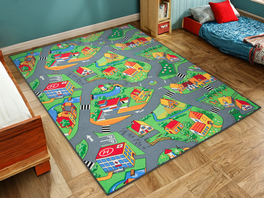 Wykładzina Little Village uliczki na filcu szerokość 4 m