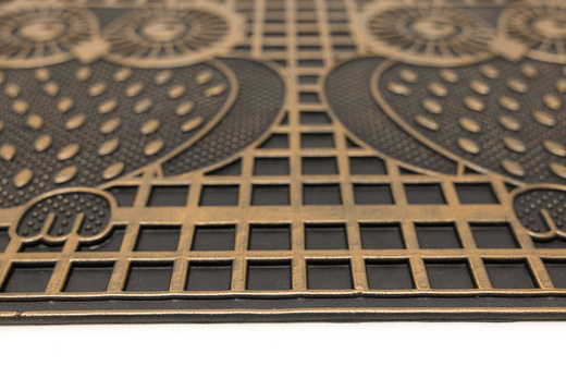 Wycieraczka gumowa kolor M45 antypoślizgowa złota czarna sowy