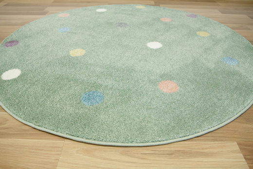 Okrągły Dywan Lima C275A green/lila Pistacjowy Kropki