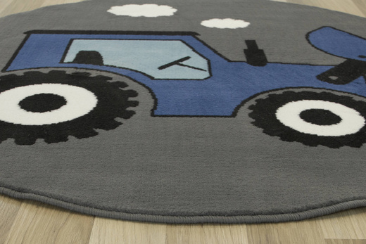 Okrągły Dywan Luna Kids 534457/94911 Niebieski Traktor