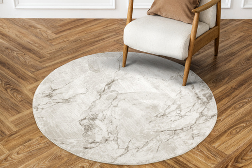 Okrągły Dywan Nantes NT071A Vizon/Vizon Szarobeżowy Marmur