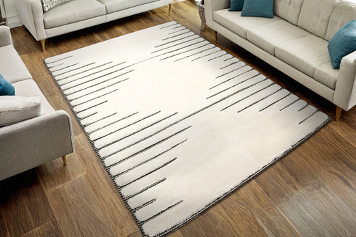 Dywan Shaggy Lula Soft IM43A Black/Bone Romby Krem Czarny Grafit