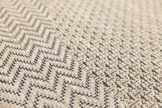 Okrągły Dywan Antypoślizgowy Sznurkowy Flex 19242/P01 Koło Beż Krem Jodełka