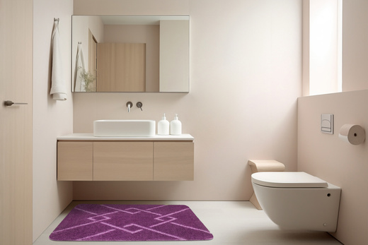 Dywanik Łazienkowy Antypoślizgowy Moreno Violet Fioletowy Romby