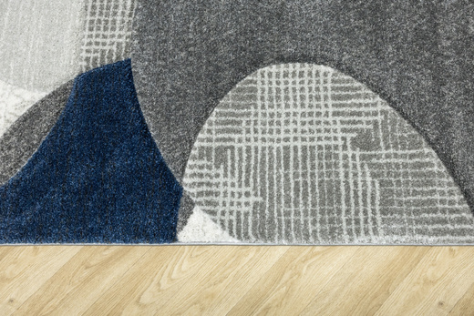 Dywan Kandy N390A N390A l.grey/navy Szary Granatowy Elipsy Fryz