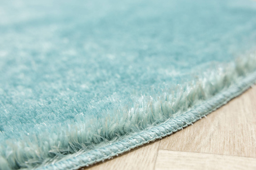 Dywan Okrągły Shaggy Antypoślizgowy Malmo Niebieski Turkus