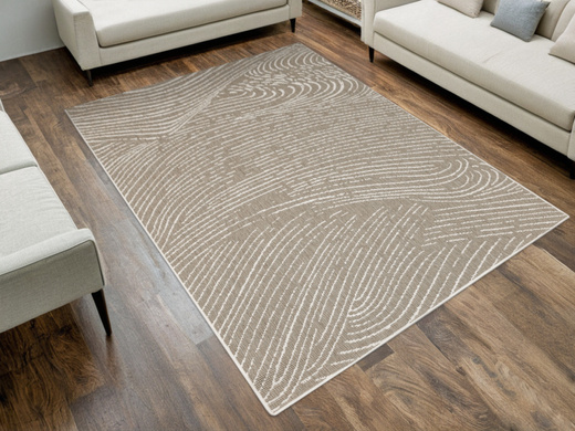 Dywan Dwustronny Sznurkowy Brussels 205784/10620 linen Jasny Beż Krem Liście Outdoor