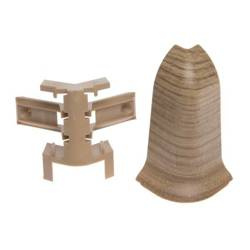 Narożnik zewnętrzny i element mocujący (rak) do listwy przypodłogowej Premium Cezar 220 dąb cordoba mat