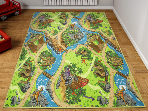 Dywan Dziecięcy Dino Wioska Dinozaurów