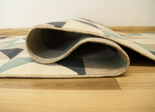 Chodnik Canvas Trójkąty Szary Turkus Granatowy szerokość 80 cm