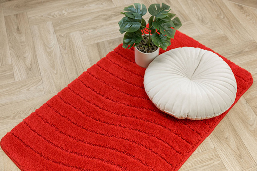 Dywanik Łazienkowy Antypoślizgowy Sara Red Czerwony Fale