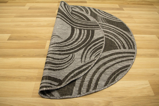 Okrągły Dwustronny Dywan Sznurkowy Brussels 205449/11020 Night Silver Szary Grafit Kółka Outdoor