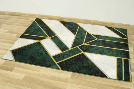 Dywan Diamond K4423Y green Butelkowa Zieleń Marmur Geometryczny Kreski