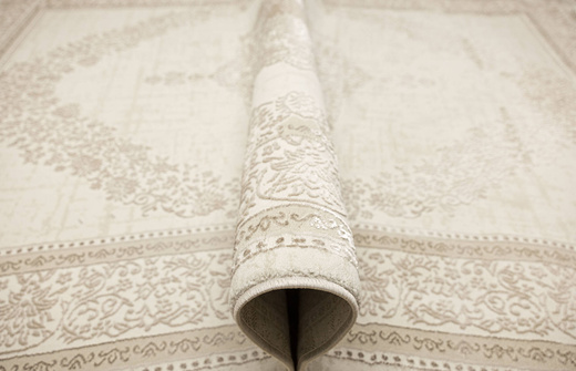 Lśniący Dywan Allora Plus F344A Ceam/Silver Krem Srebrny Kaszmir Ornament