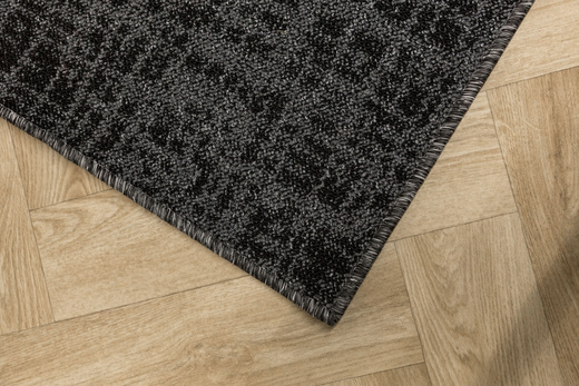 Dywan Pętelkowy Traffic 75 Czerń Grafit Kratka Melanż