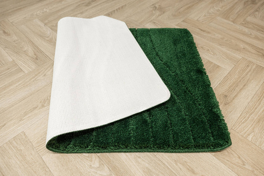 Dywanik Łazienkowy Antypoślizgowy Sara Dark Green Butelkowa Zieleń Fale