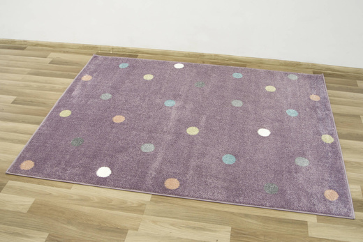 Dywan Dziecięcy Lima C275A lila/rose Kropki Fiolet