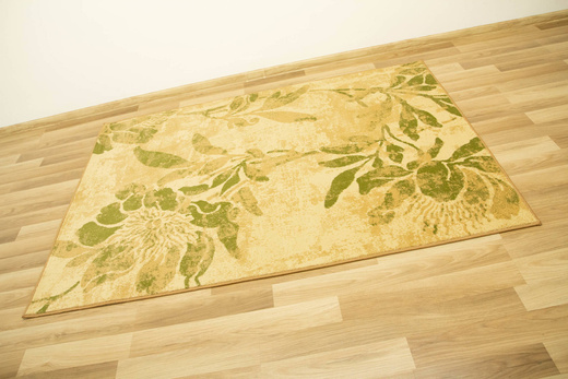 Dywan Agnella Standard Floris Groszek Beż Oliwka Kwiatowy