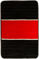 Dywanik Łazienkowy Como Red Czerwony Czarny Pasy