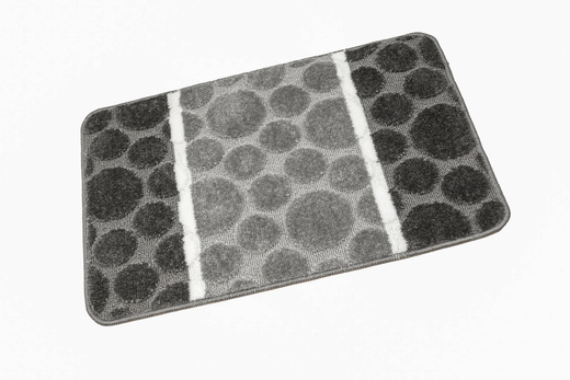 Komplet 3-częściowy Łazienkowy Siena Grey Szary Kropki Paski