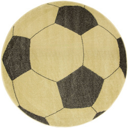 Okrągły Dywan Lima G758A yellow/d.grey Piłka Football Grafit Żółty
