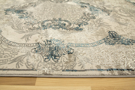 Lśniący Dywan Allora Plus 9435A grey/blue Ornament Szary Srebrny