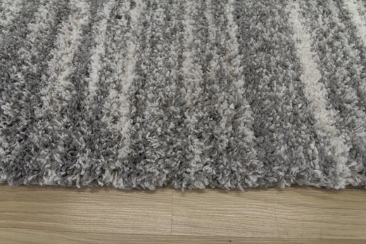 Puszysty Dywan Pulpy Shaggy A534B d.grey/cream Szary Kremowy Paski