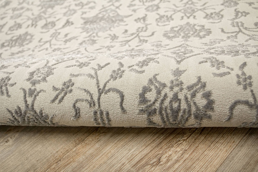 Lśniący Dywan Allora Plus F346A grey Srebrzysty Szary Ornament w Ramce