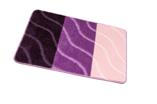 Komplet 2-częściowy Łazienkowy Fiori Fiolet Róż Pasy Fale