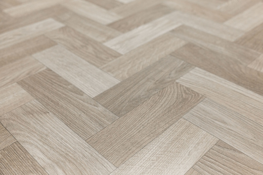 Wykładzina PCV Bingo Sintra 583 Jodełka Parkiet Beż szerokość 2,5 m