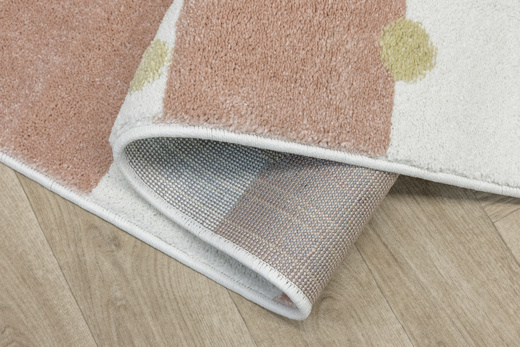 Dywan Półokrągły Dziecięcy Lima M044A cream/rose Róż Krem Zloty Paski