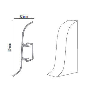 Zakończenie zaślepka prawa do listwy przypodłogowej Premium Cezar 108 dąb zamkowy mat