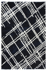 Dywan Boho 668 navy blue/cream Granatowy Romby Kreski