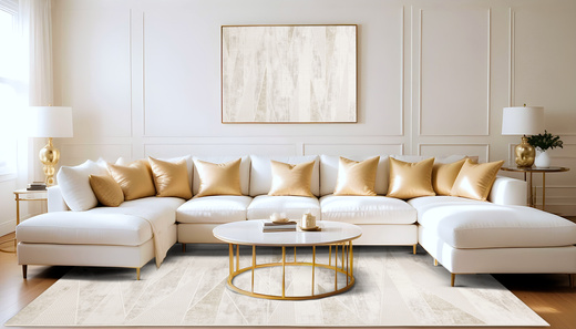 Dywan Illusion H007A cream/l.greyHB Szary Krem Beż Lśniący Linie