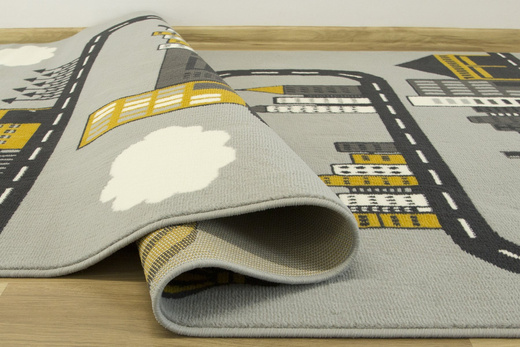 Dywan Kids 534433/89945 mouse/m Miodowy Szary Ulice Domki