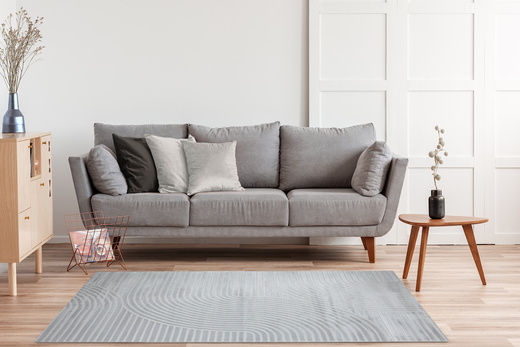 Dywan Nantes NT130G Grey/Grey Szary Pasy Geometria