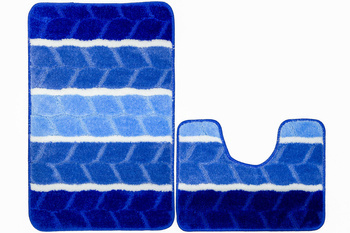 Komplet 2-częściowy Łazienkowy Fano Niebieski Paski